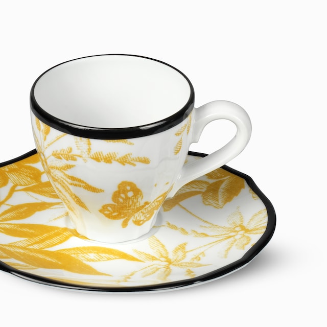 Herbarium coffee cup and saucer, double set