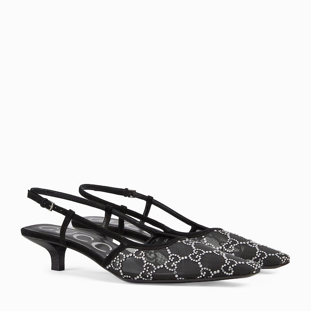 Women's GG crystal slingback pump