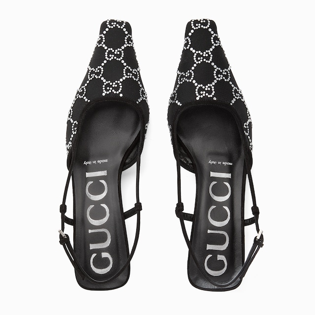 Women's GG crystal slingback pump