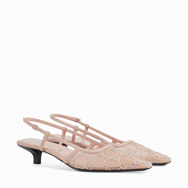 Women's GG crystal slingback pump