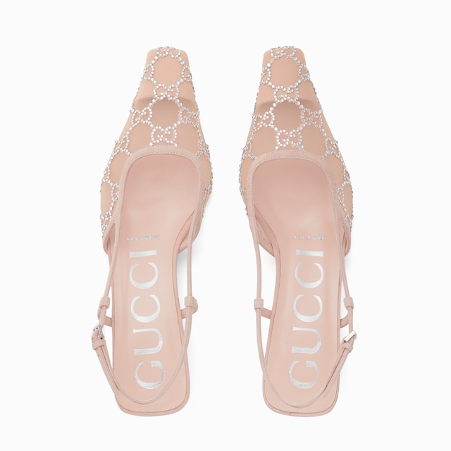 Women's GG crystal slingback pump