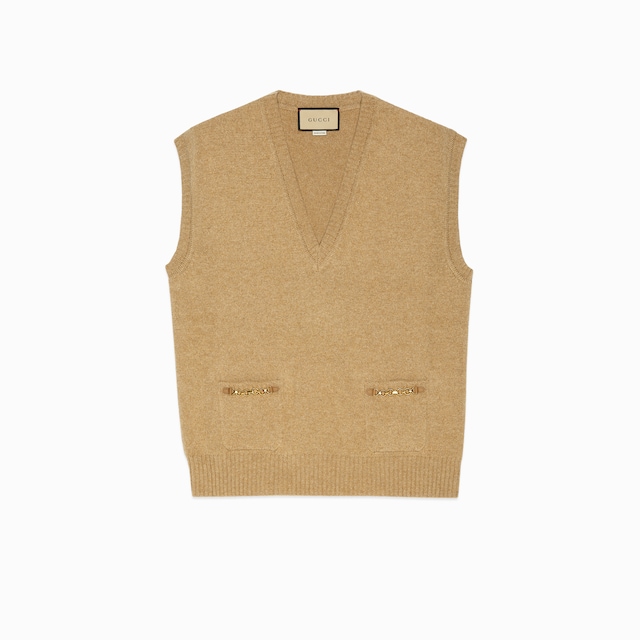 Cashmere vest with chain detail