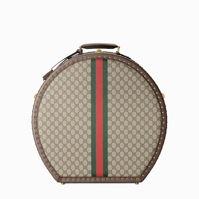 ウェブ ストライプ付き Gucci Savoy スモール ハットケース
