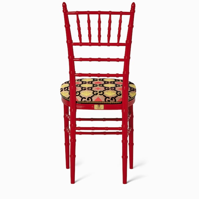 Sedia Chiavarina con motivo GG jacquard