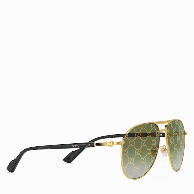 Gucci アビエーターサングラス ゴールド 未使用品 新品未使用】GUCCI ゴールド アビエイター サングラス 定価7万