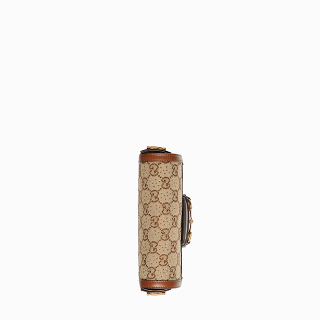 Borsa a spalla Gucci Horsebit 1955 misura piccola con cristalli