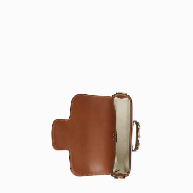Borsa a spalla Gucci Horsebit 1955 misura piccola con cristalli