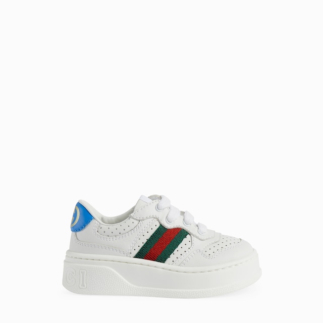 Sneaker in pelle con dettaglio Web