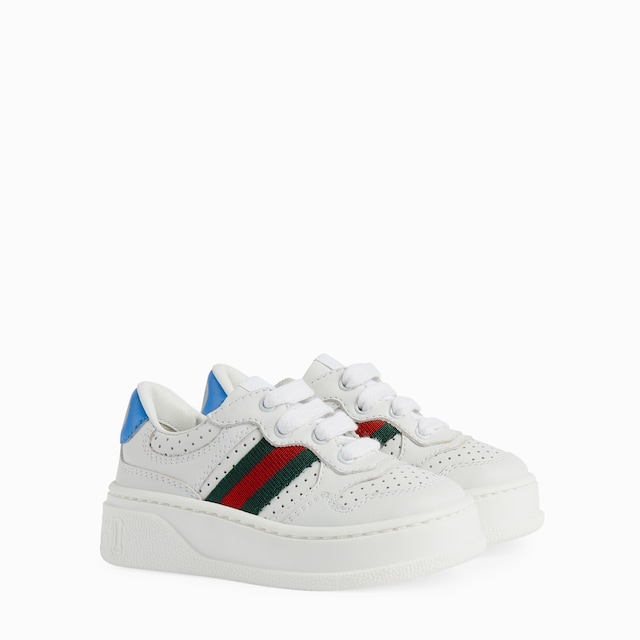 Sneaker in pelle con dettaglio Web