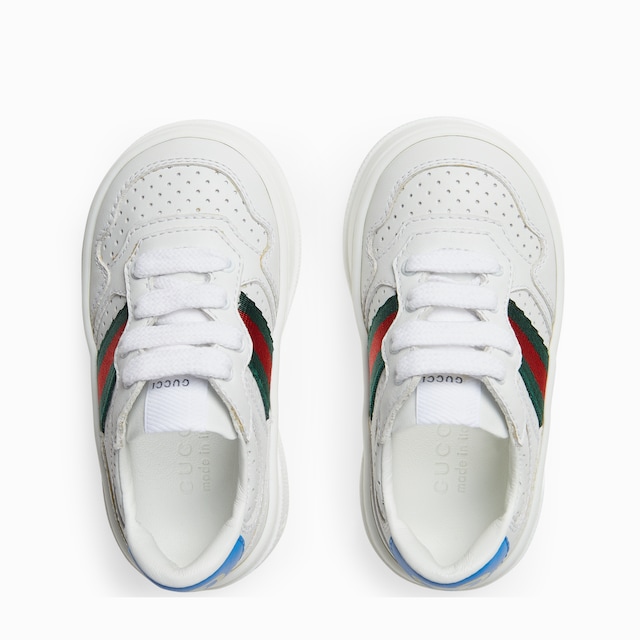 Sneaker in pelle con dettaglio Web