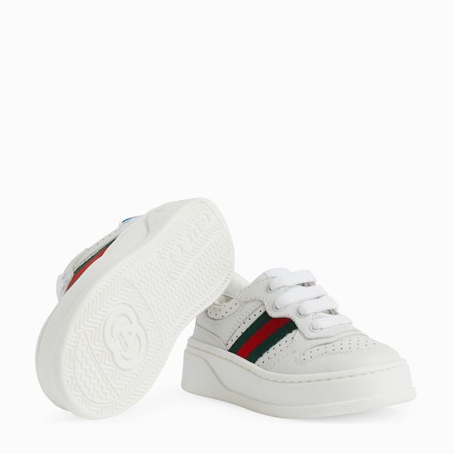 Sneaker in pelle con dettaglio Web
