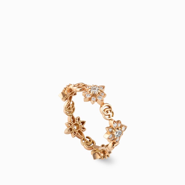 Flora 18k diamond ring