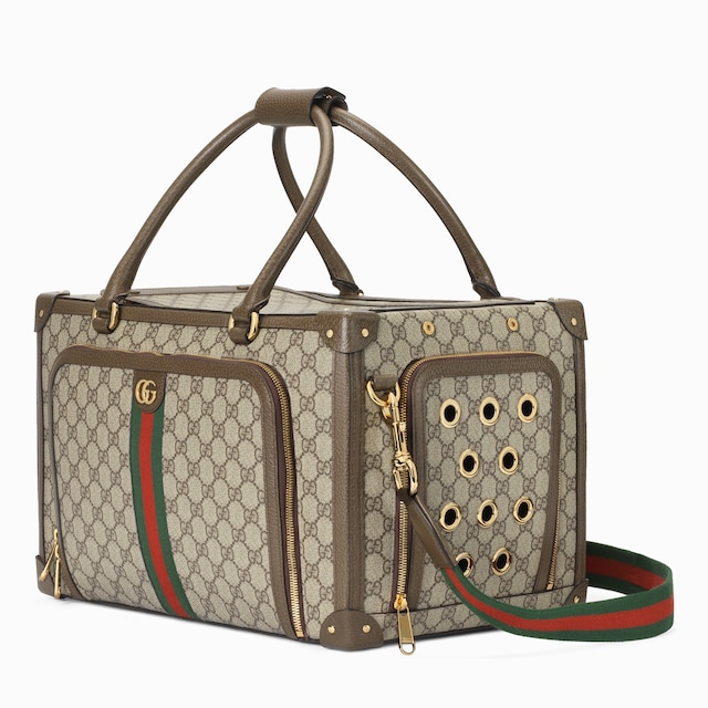 حقيبة للحيوانات الأليفة صغيرة الحجم مزيّنة بشعار GG وبشريط ويب