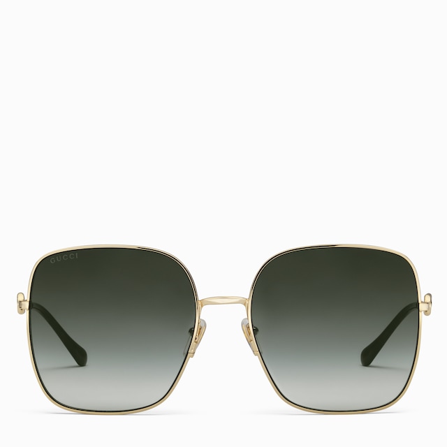 Square-frame sunglasses in dark brown acetate | GUCCI® MX