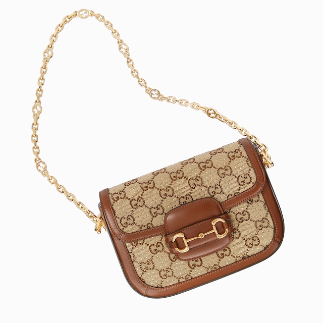 حقيبة الكتف Gucci Horsebit 1955 صغيرة الحجم ومزيّنة بالكريستال