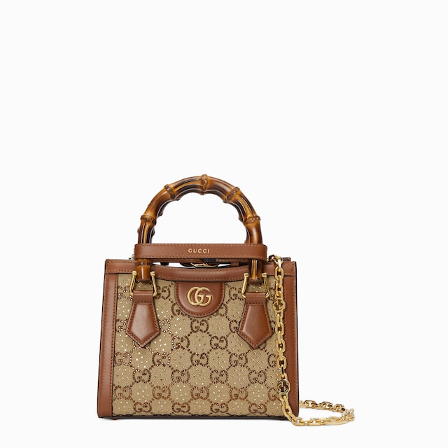 Gucci Diana crystals small tote bag