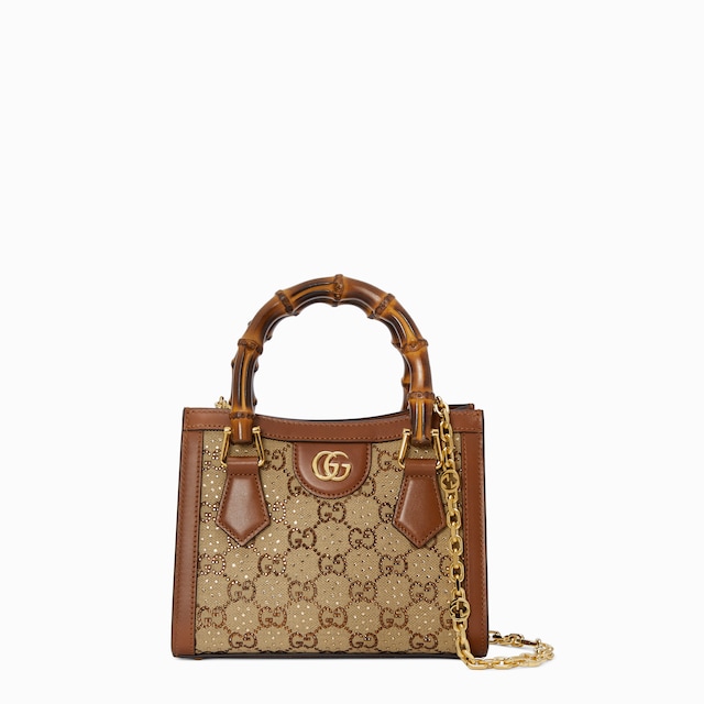 Gucci Diana crystals small tote bag