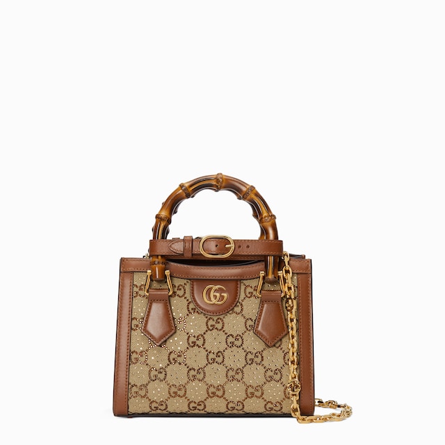 Gucci Diana crystals small tote bag