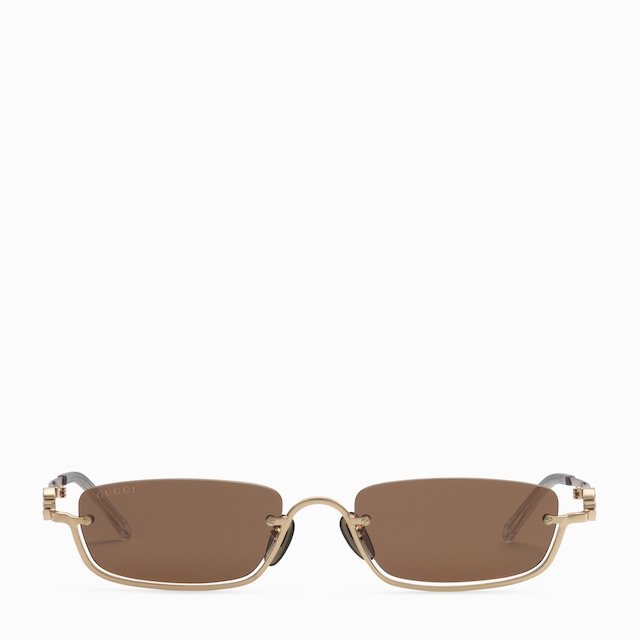 Rectangular frame sunglasses in green and brown | GUCCI® PT Rectangular frame sunglasses in green and brown | GUCCI® PT