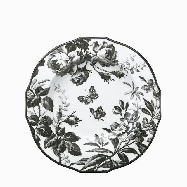 Suppenteller mit Rand und Herbarium-Motiv im Zweier-Set