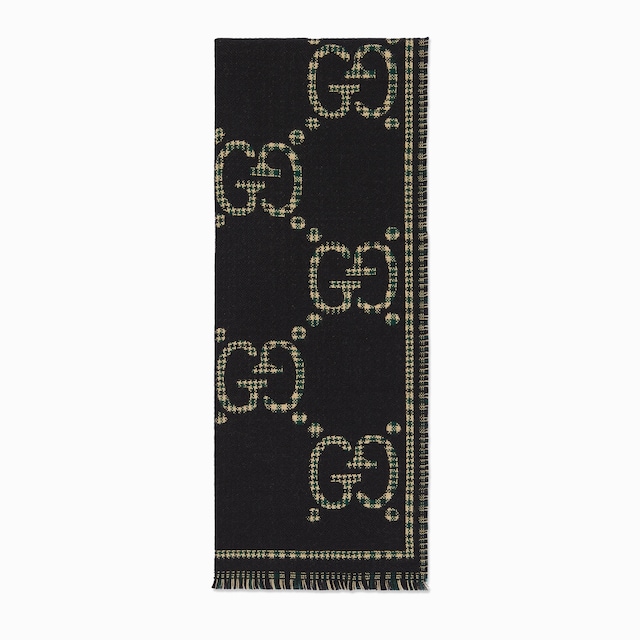 Check GG wool scarf