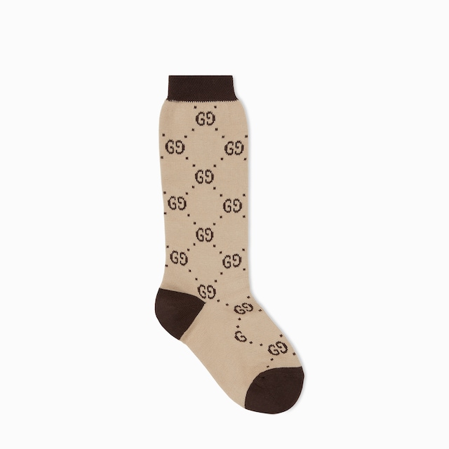 Children's cotton GG lamé socks in ivory cotton | GUCCI® US