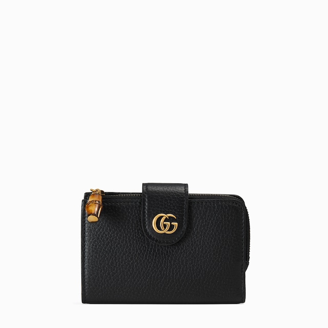 ダブルG バイカラー カードケースライトブルー レザー | GUCCI公式