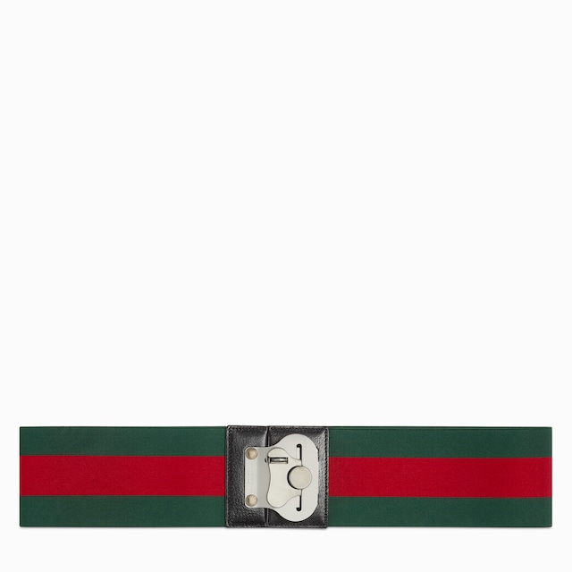 Luggage elastic Web band in green and red canvas | GUCCI® US