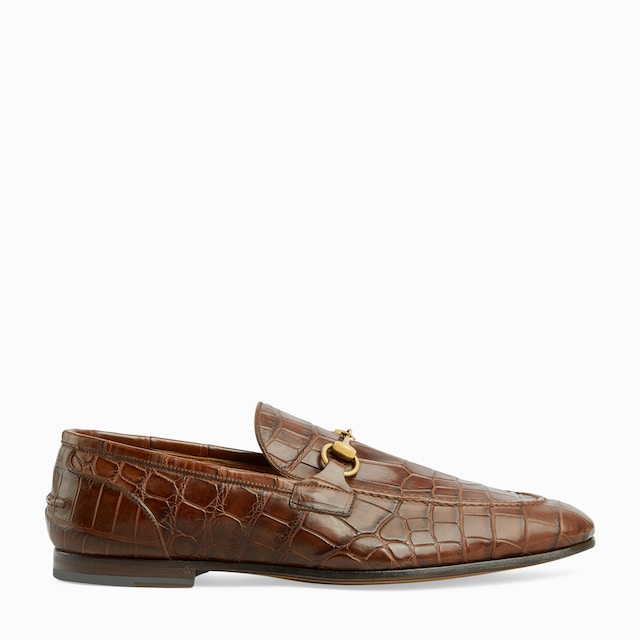 Men's Gucci Jordaan crocodile loafer in blue | GUCCI® US