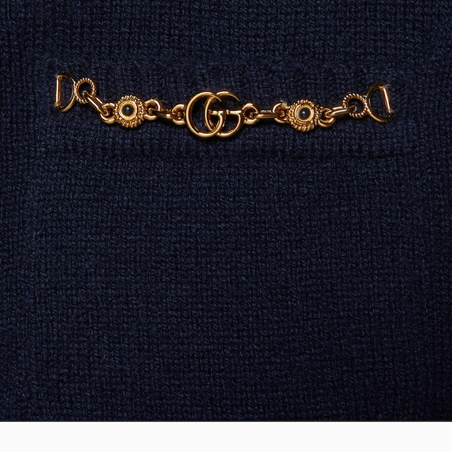 Cashmere cardigan with chain detail