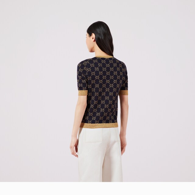 GG cotton lame top