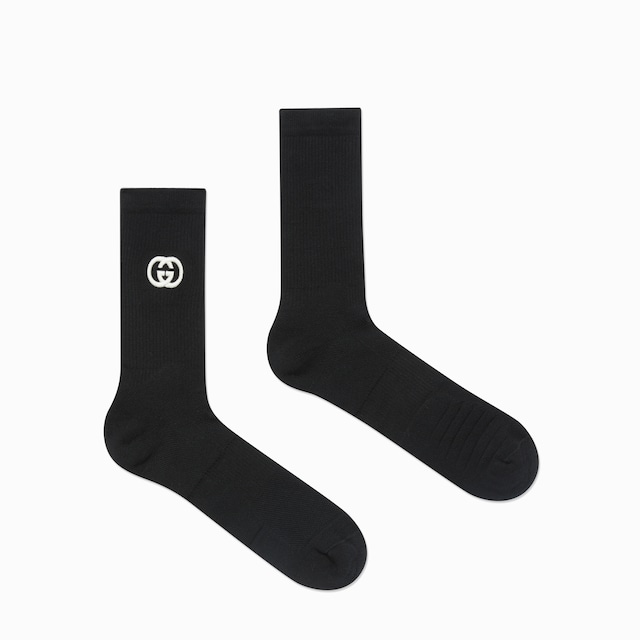 Cotton blend socks with Interlocking G