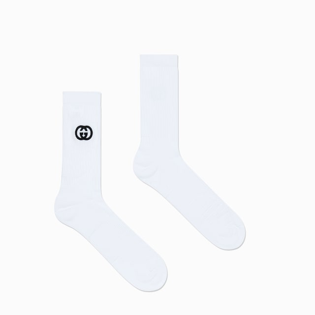 Cotton blend socks with Interlocking G
