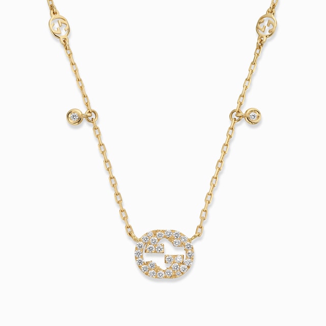 Collana Gucci Interlocking con diamanti