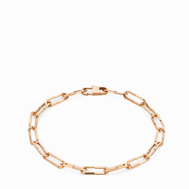 Gucci Link to Love〕“GUCCI”バー付き ブレスレット18K ピンク