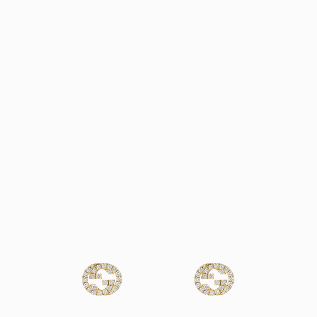 Gucci Interlocking studs with diamonds