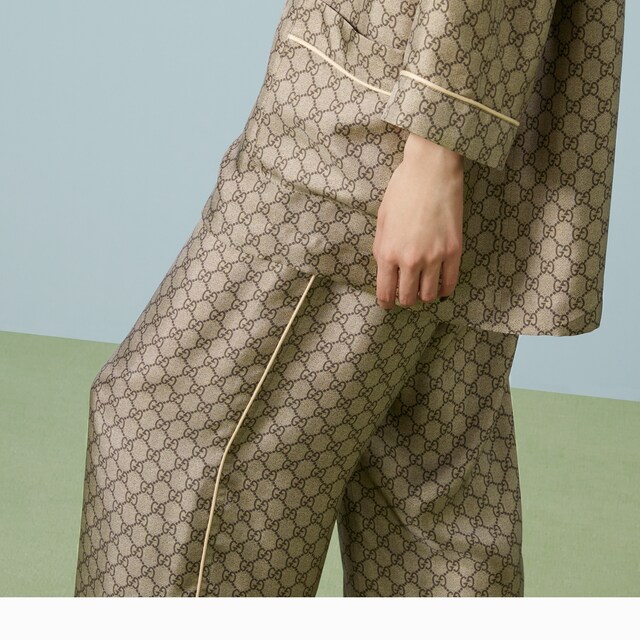 GG Supreme print silk pant - image 5