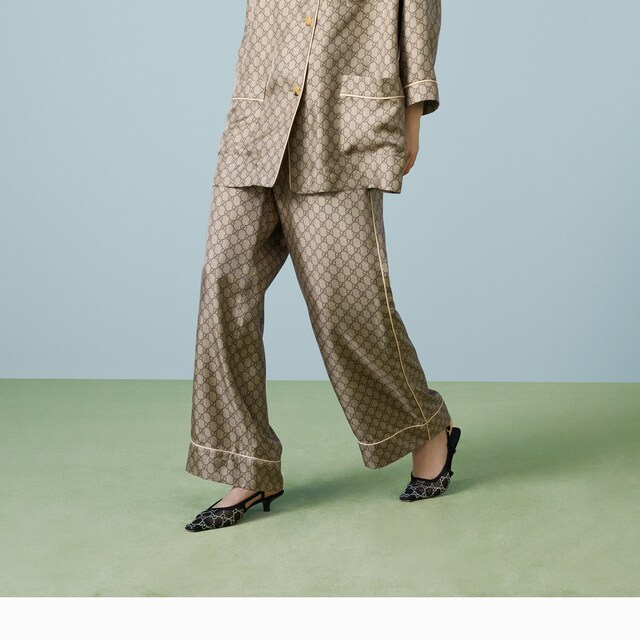GG Supreme print silk pant - image 3