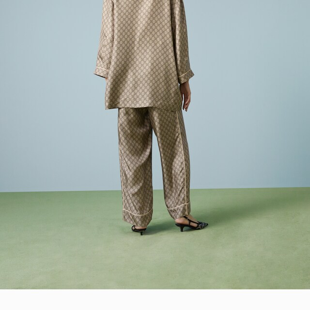 GG Supreme print silk pant - image 2