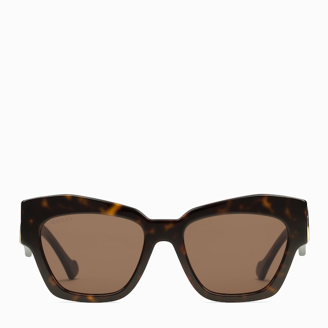 Cat-eye frame sunglasses in black acetate | GUCCI® US