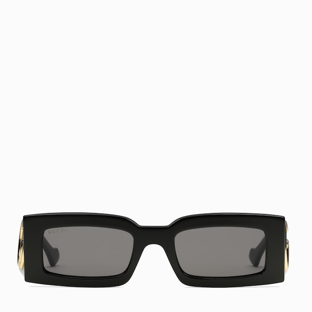 GUCCI sunglasses サングラス E1K ユニセックス BLACK Rectangular frame sunglasses in black injection | GUCCI® US