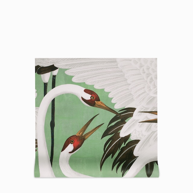 Heron print wallpaper