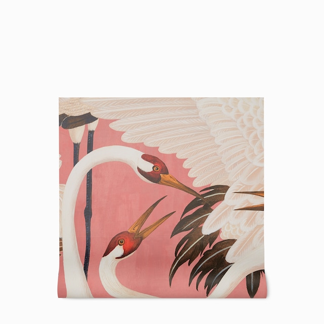Heron print wallpaper