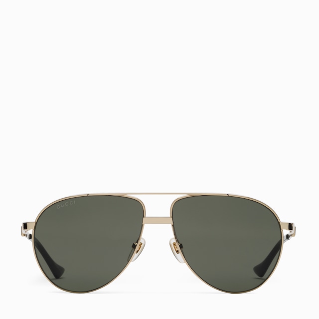 Navigator frame sunglasses in gold-toned metal | GUCCI® US