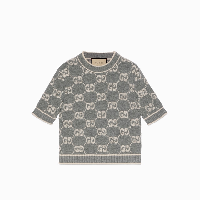 GG wool bouclé jacquard top