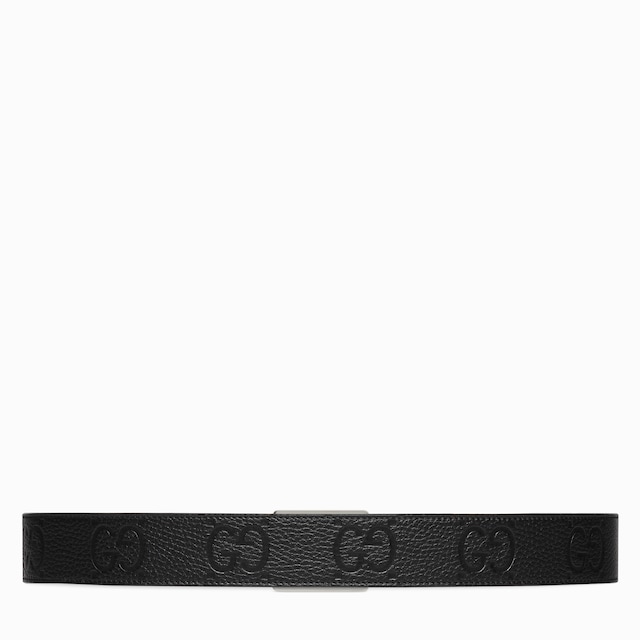 Ceinture en cuir GG jumbo effet caoutchouc