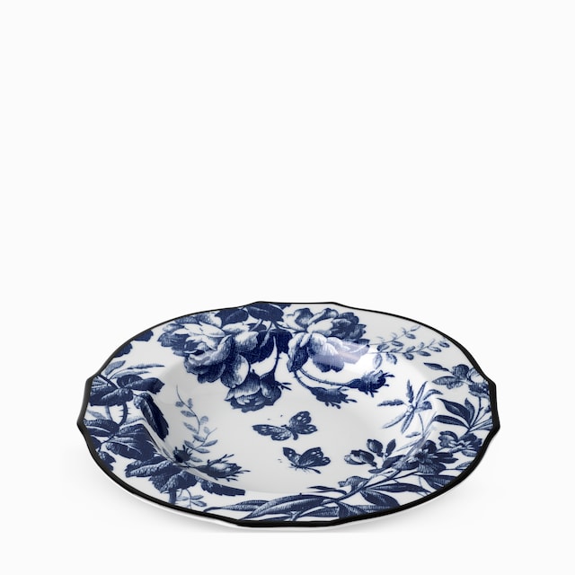 Suppenteller mit Rand und Herbarium-Motiv, 2er-Set