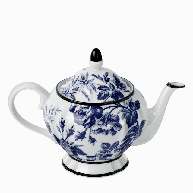Teekanne mit Herbarium-Motiv