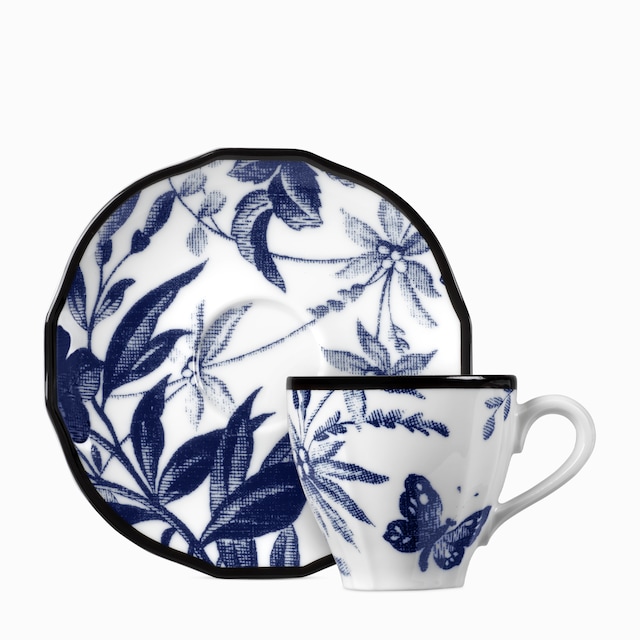 Kaffee- und Untertasse mit Herbarium-Motiv, 2er-Set