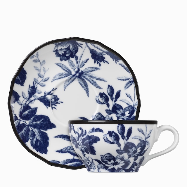 Tee- und Untertasse mit Herbarium-Motiv, 2er-Set